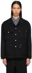 Comme des Garçons Homme Black Wool Double Face Jacket