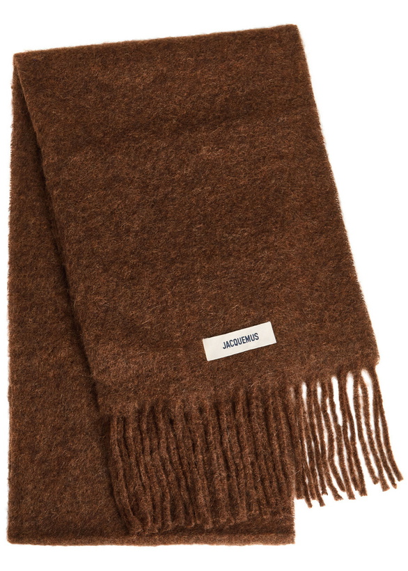 Photo: Jacquemus Carro Wool-blend Scarf - Brown - One Size