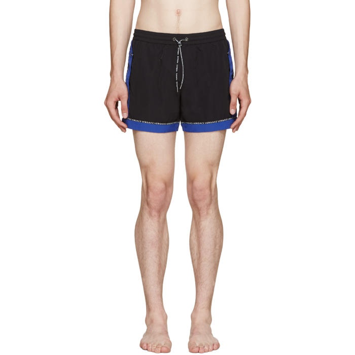Photo: Versace Underwear Black and Blue Swim Shorts