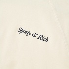 Sporty & Rich Italic Logo Raglan Crew Sweat in Cream/Navy