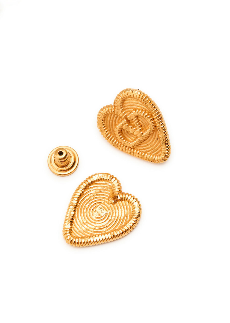 Valentino Fil Perdu Heart Stud Earrings - Brass - One Size