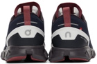 On Navy & Burgundy Cloud X Shift Sneakers