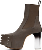 Rick Owens Taupe Grilled Boots