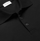 SAINT LAURENT - Slim-Fit Logo-Embroidered Cotton-Piqué Polo Shirt - Black