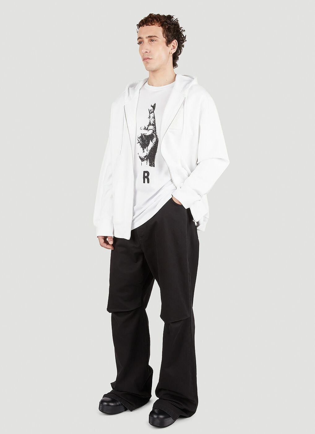 Raf Simons - Graphic Print T-Shirt in White Raf Simons