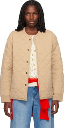 Guest in Residence Beige Quilted Liner Jacket