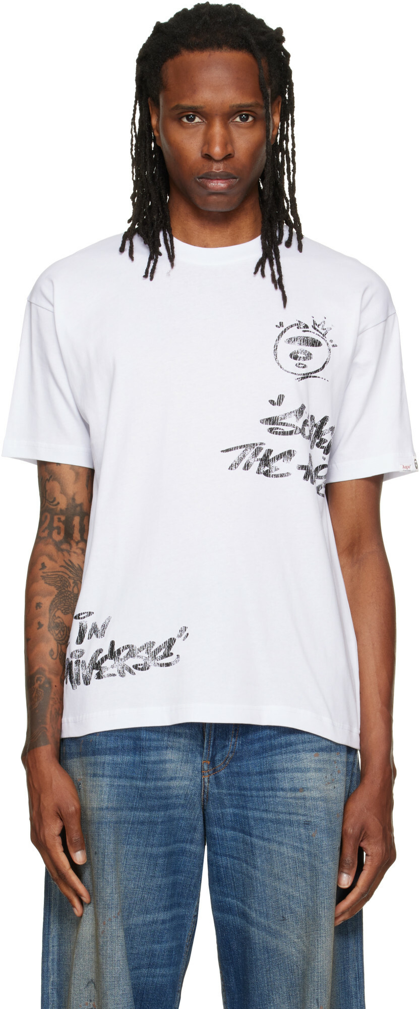 AAPE by A Bathing Ape White Basic T-shirt