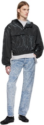 Karmuel Young Navy Pressed Textured Jacket