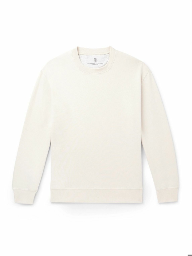 Photo: Brunello Cucinelli - Cotton-Blend Jersey Sweatshirt - Neutrals