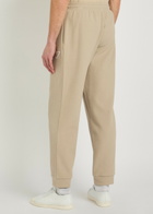 Emporio Armani Logo-appliquéd Piqué Cotton-blend Sweatpants Beige