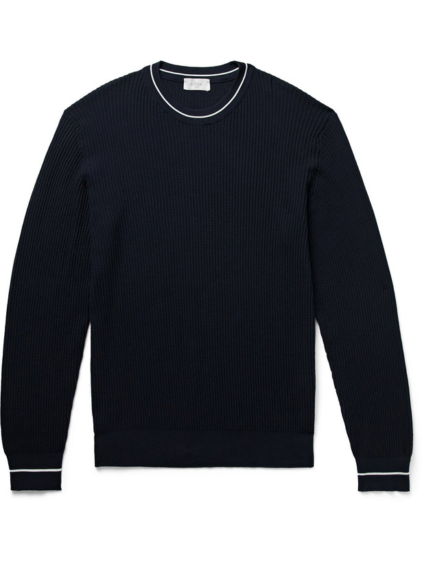 Photo: ALTEA - Slim-Fit Ribbed Cotton Sweater - Blue - L