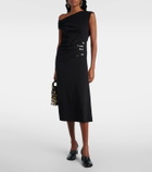 Dries Van Noten Gathered embellished jersey midi dress