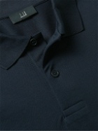 Dunhill - Logo-Embroidered Cotton-Piqué Polo Shirt - Blue