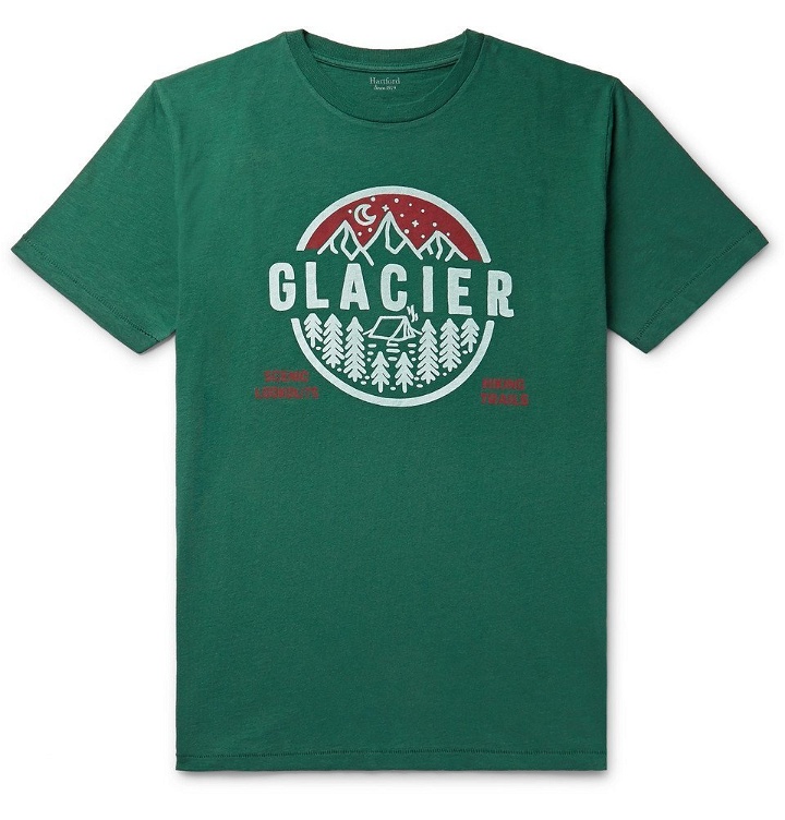 Photo: Hartford - Glacier Printed Cotton-Jersey T-Shirt - Green