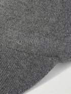 SAINT LAURENT - Logo-Embroidered Ribbed Cashmere Baseball Cap - Gray