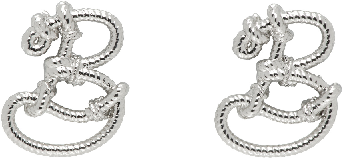 Burberry Silver Small Nautical Knot Stud Earrings