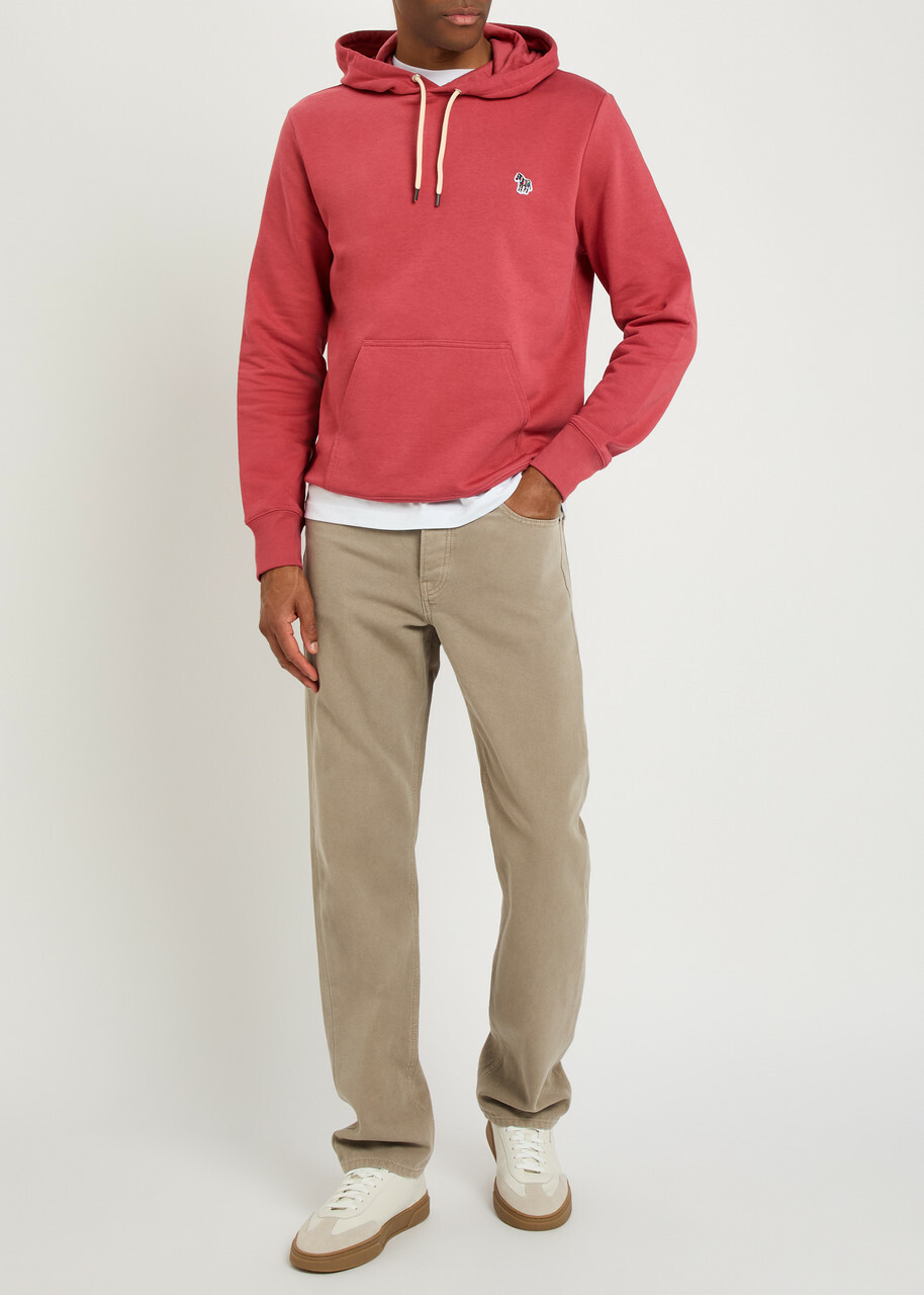 PS Paul Smith Appliquéd Hooded Cotton Sweatshirt Pink