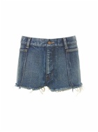 SAINT LAURENT - Cotton Denim Mini Shorts