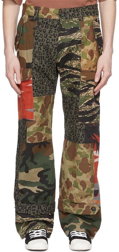 Photo: Palm Angels Green Cotton Cargo Pants