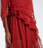Jacques Wei Ruffled chiffon gown