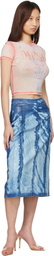 Diesel Blue X-Ray Lyocell Denim Midi Skirt