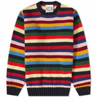 Jamieson's of Shetland Men's Stripe Crew Knit in Multi