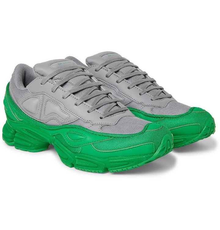 Photo: Raf Simons - adidas Originals Ozweego Mesh and Leather Sneakers - Men - Gray