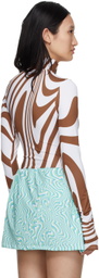FENSI SSENSE Exclusive White & Brown Oraculo Bodysuit