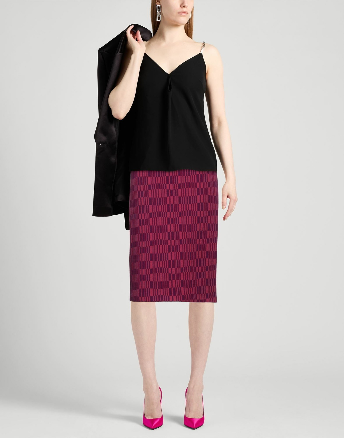 Rochas Womens Midi skirt Fuchsia