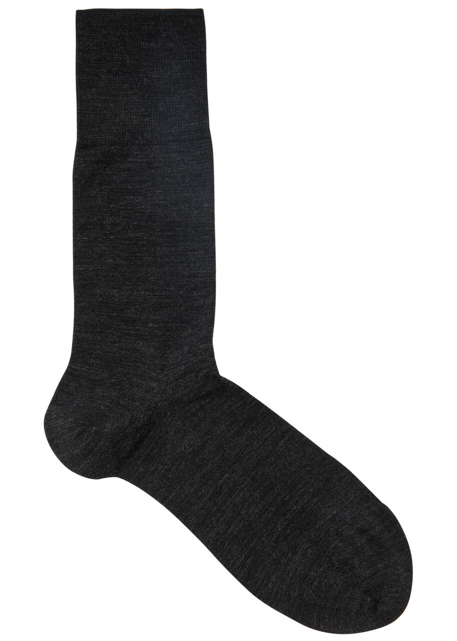Falke Airport Wool-blend Socks Dark Grey
