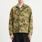 Foret Men's Berry Ripstop Watercolour Camo Overshirt in Green Print