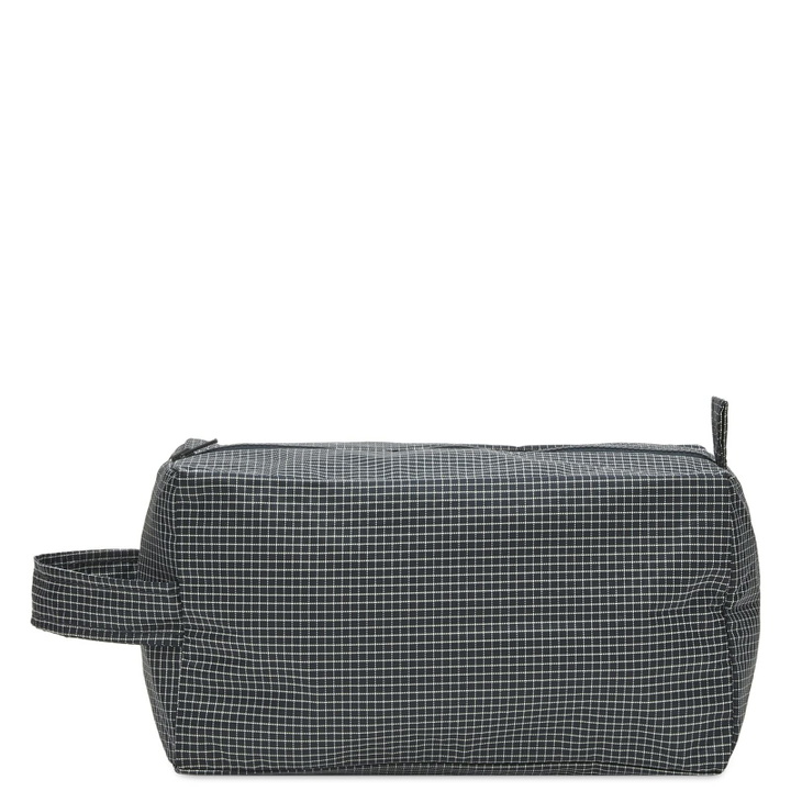 Photo: HAY Grid Wash Bag - Medium in Dark Blue 
