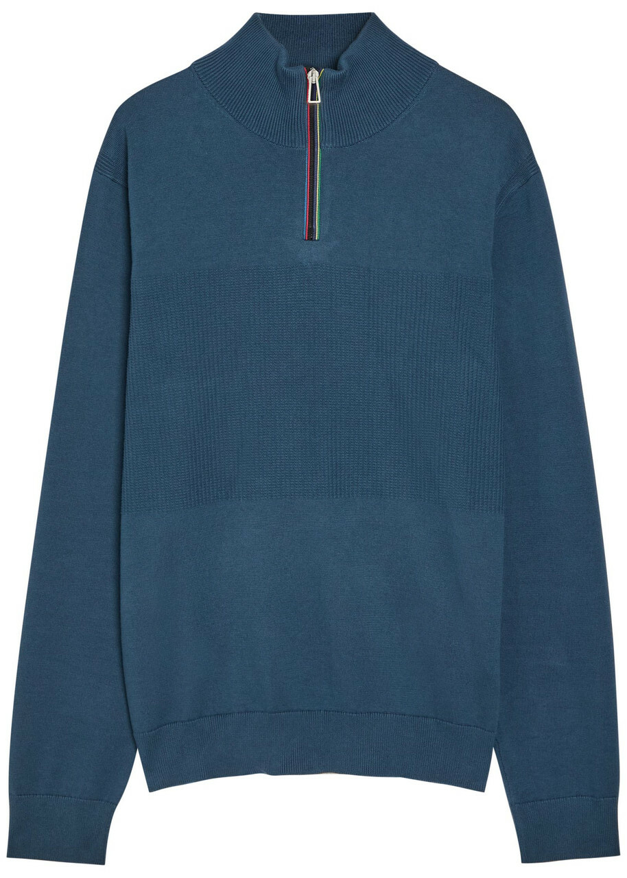 PS Paul Smith Half-zip Cotton Jumper Blue