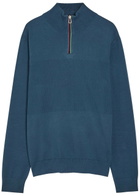 PS Paul Smith Half-zip Cotton Jumper Blue