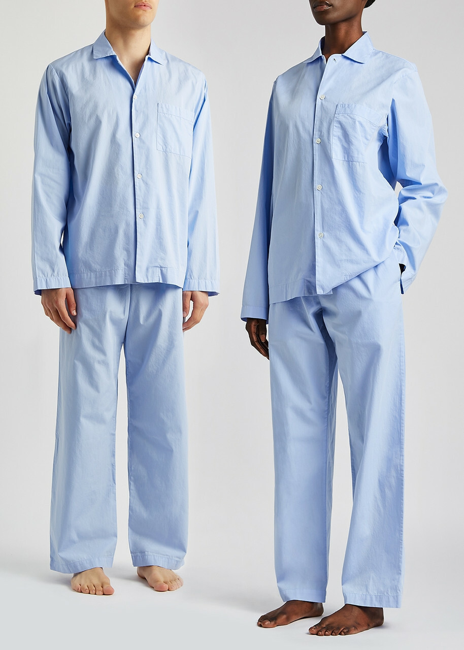 Tekla Unisex Poplin Pyjama Trousers Light Blue