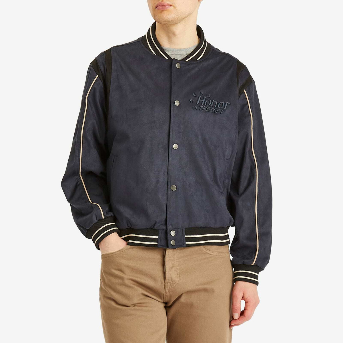 Honor the Gift Men's Oil Head Varisty Jacket in Navy