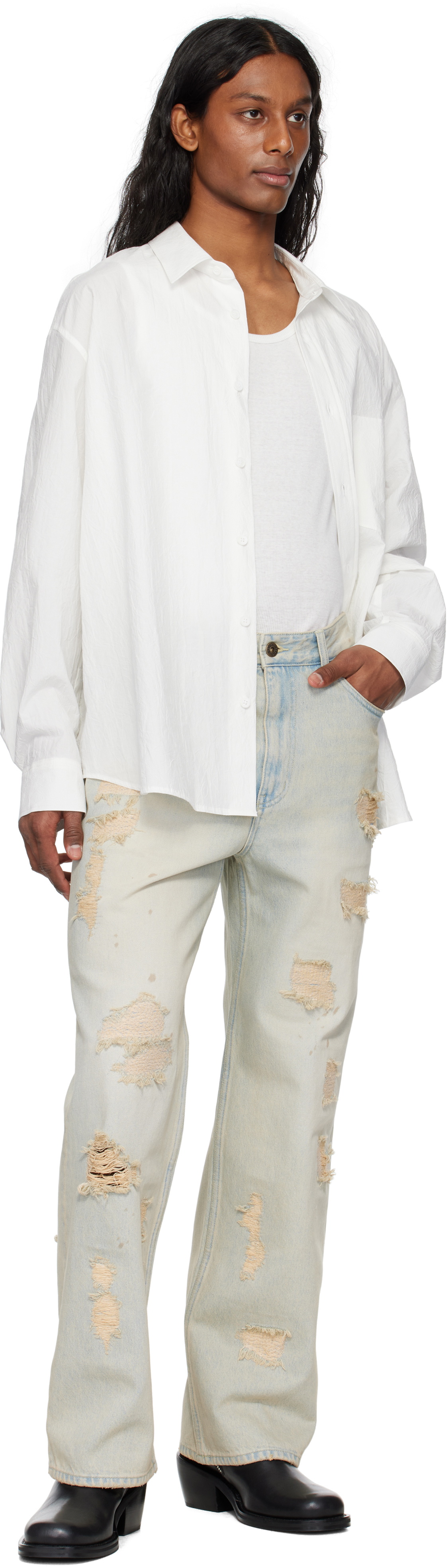 Solid Homme Blue Destroyed Jeans