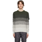 Stone Island Shadow Project Green Gradient Knit Sweater