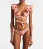 Zimmermann Como printed ruffled bikini