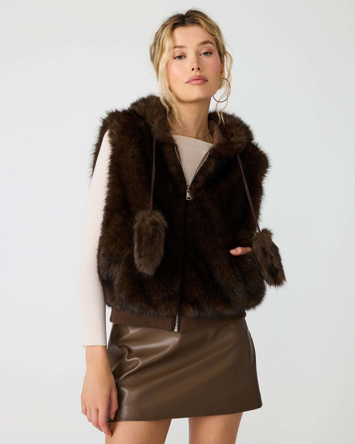 Steve Madden Sophee Vest Dresses in Brown