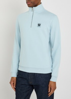 Belstaff Quarter-zip Cotton Sweatshirt Light Blue 2