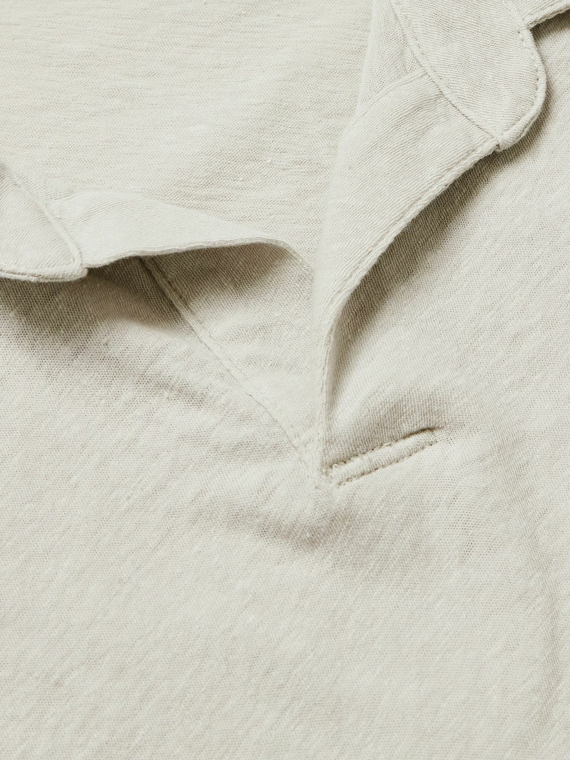 James Perse - Open-Collar Cotton-Jersey Polo Shirt - Gray