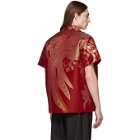 Maison Margiela Red Jacquard Artisanal Kimono Shirt