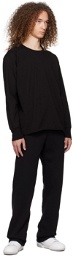 Les Tien Black Rolled Neck Long Sleeve T-Shirt