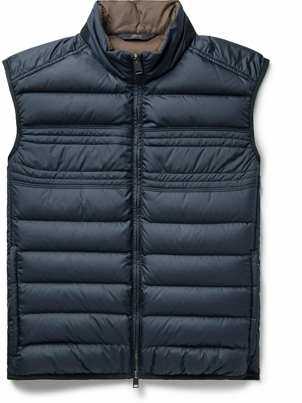 Photo: Brioni - Reversible Quilted Down Gilet - Blue