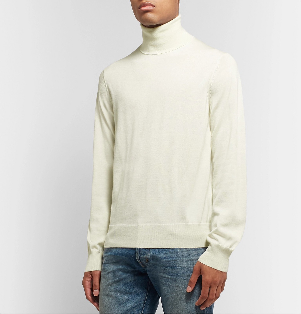 Dolce & Gabbana - Cashmere and Silk-Blend Rollneck Sweater - Ecru Dolce ...