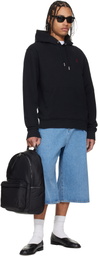 AMI Paris Black Cotton Red Ami de Coeur Hoodie
