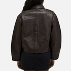 ST. Agni Women's Cocoon Leather Jacket in Chocolate