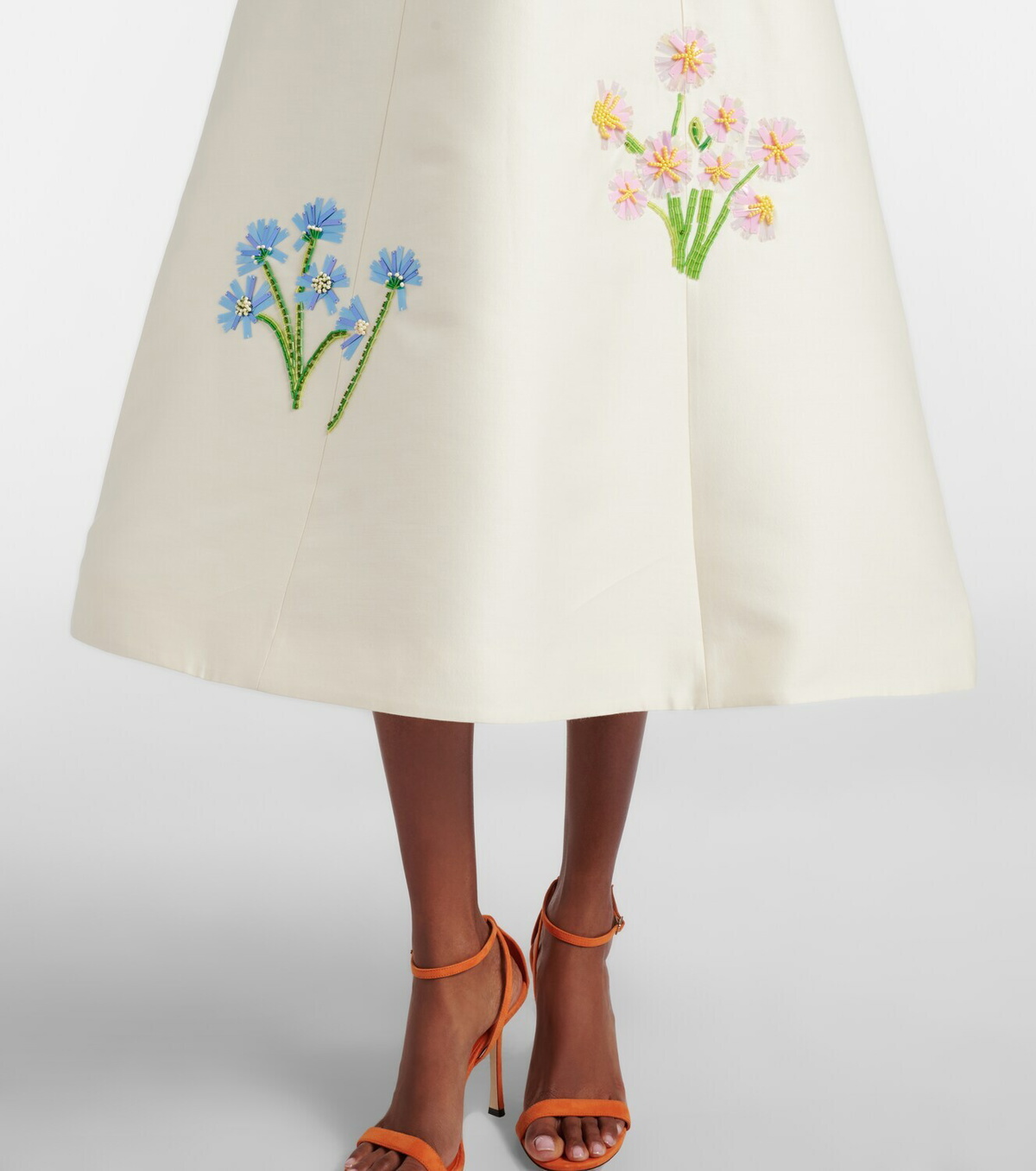 Leo Lin Beatrice embellished wool and silk midi dress