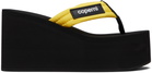 Coperni Black & Yellow Wedge Heeled Sandals